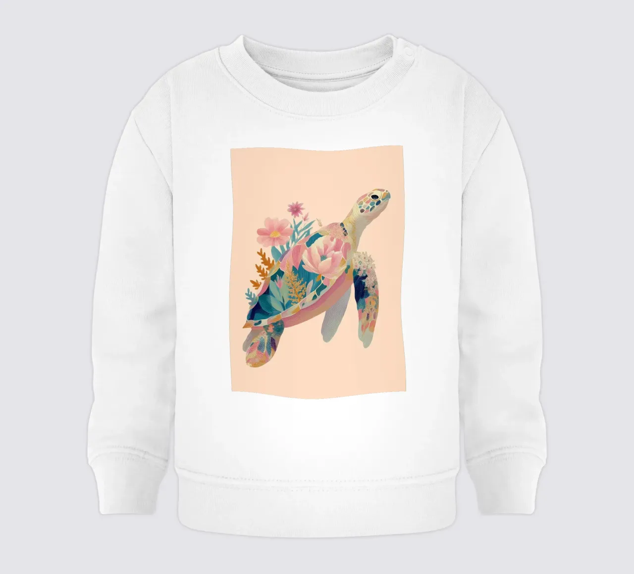 Portrait of a Turtle in Bloom felpa neonato da Luca