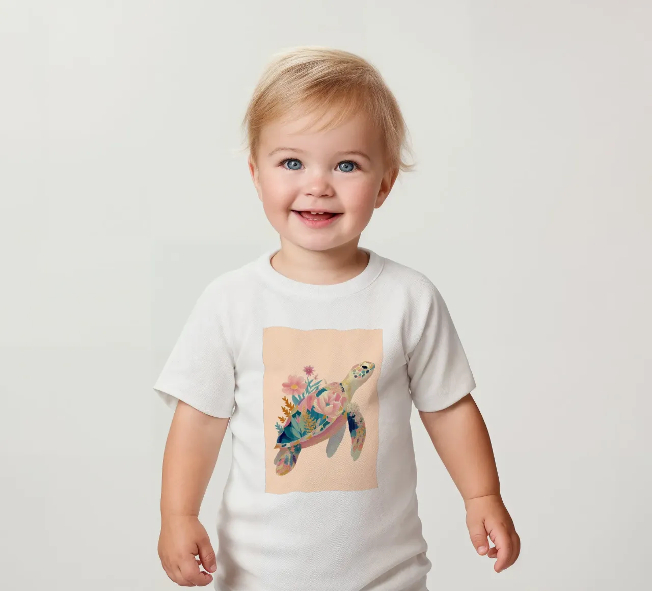 Portrait of a Turtle in Bloom maglietta neonato da Luca
