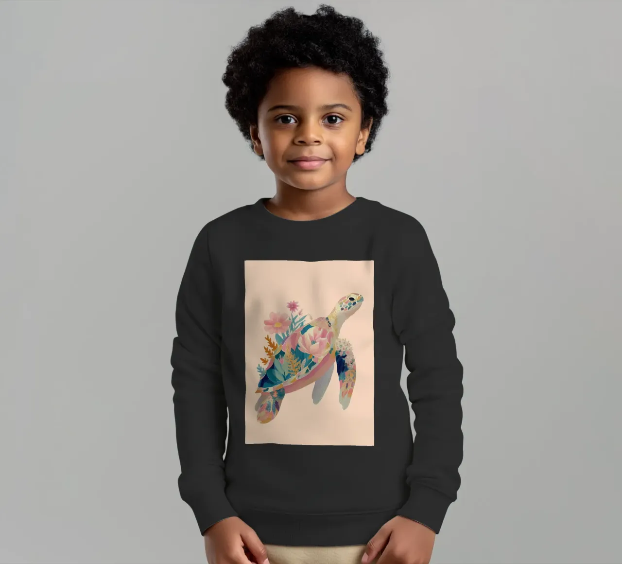 Portrait of a Turtle in Bloom felpa bambino da Luca