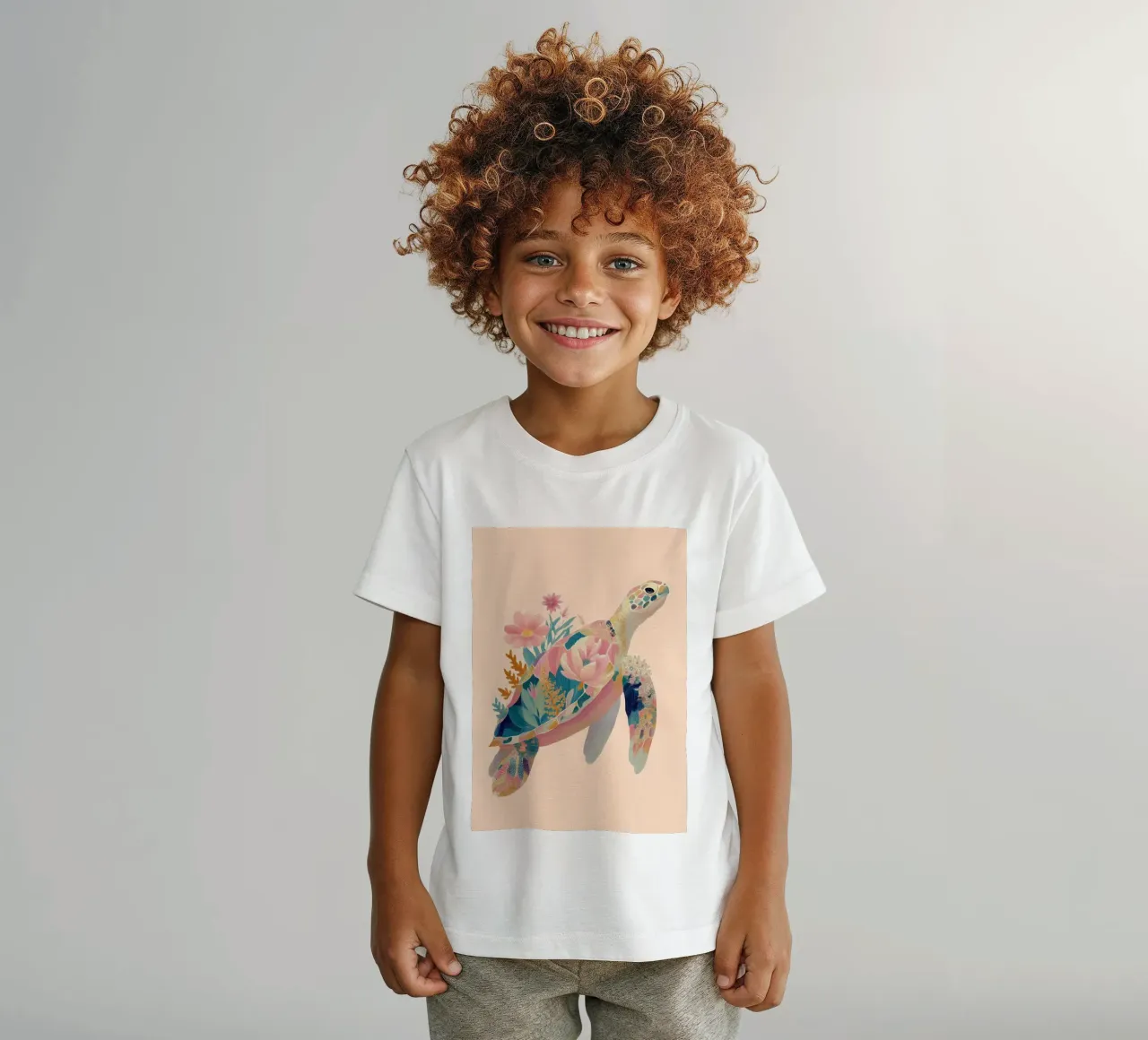 Portrait of a Turtle in Bloom t-shirt bambini da Luca