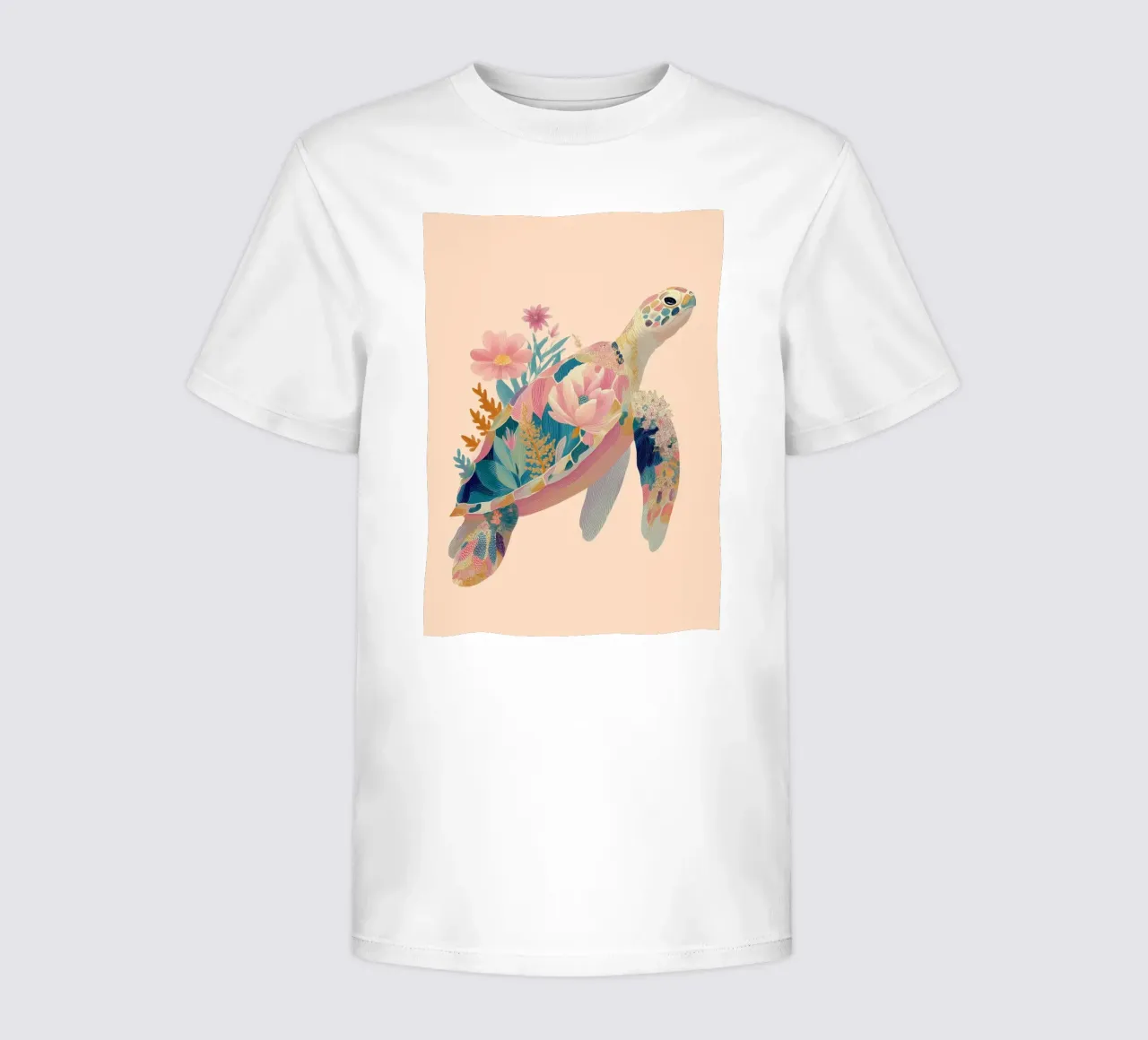 Portrait of a Turtle in Bloom t-shirt bambini da Luca