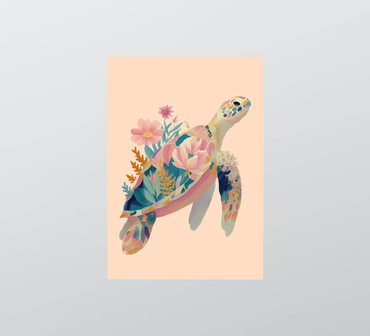 Portrait of a Turtle in Bloom Sticker von Luca