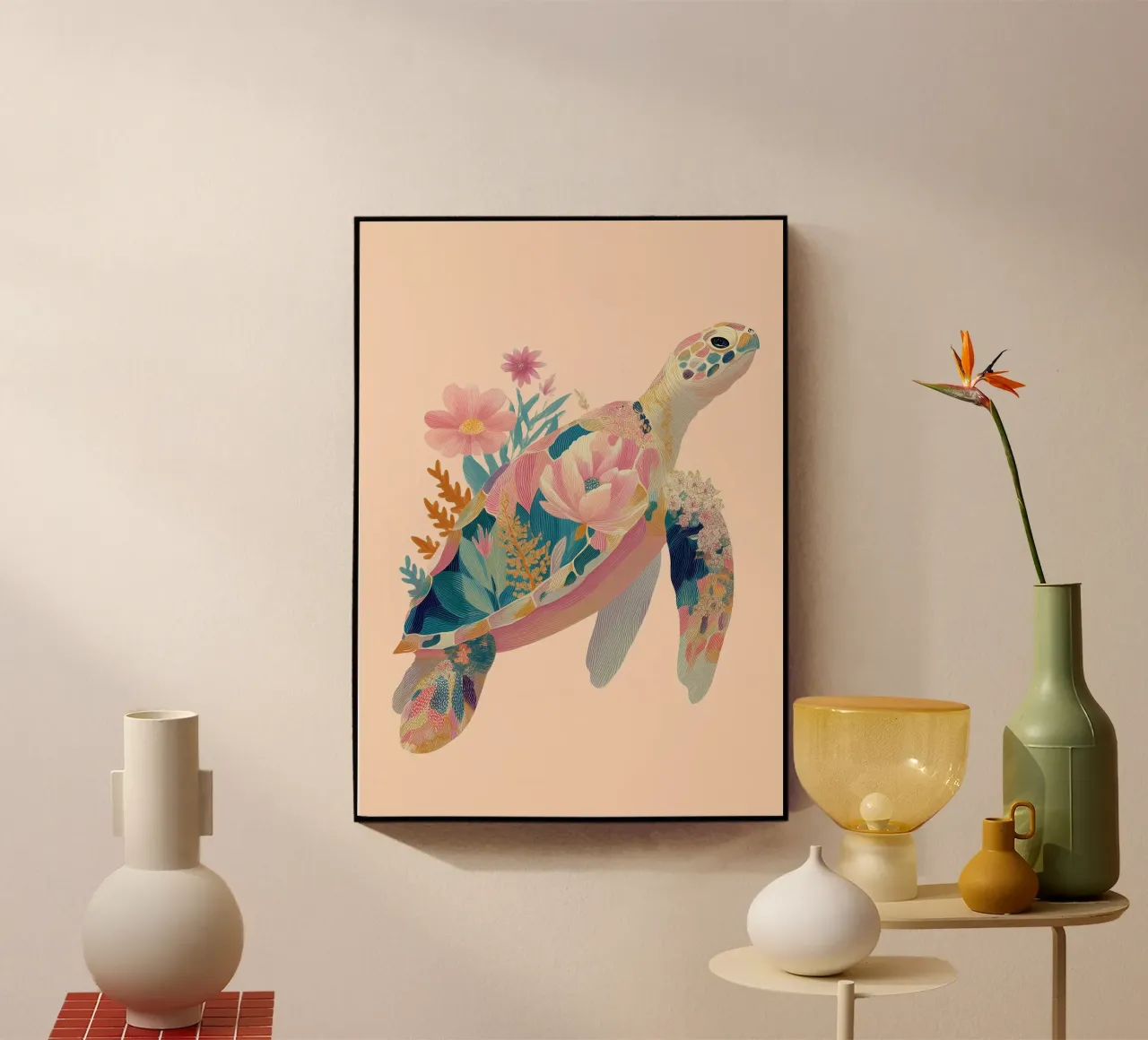 Portrait of a Turtle in Bloom plexiglass da Luca
