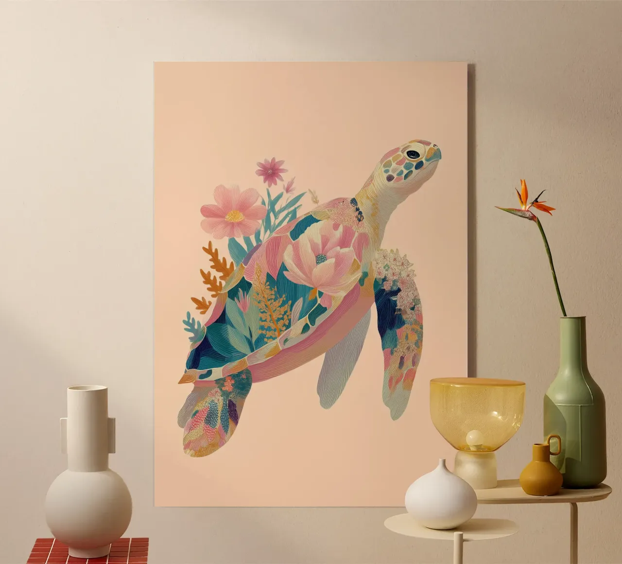 Portrait of a Turtle in Bloom plexiglass da Luca