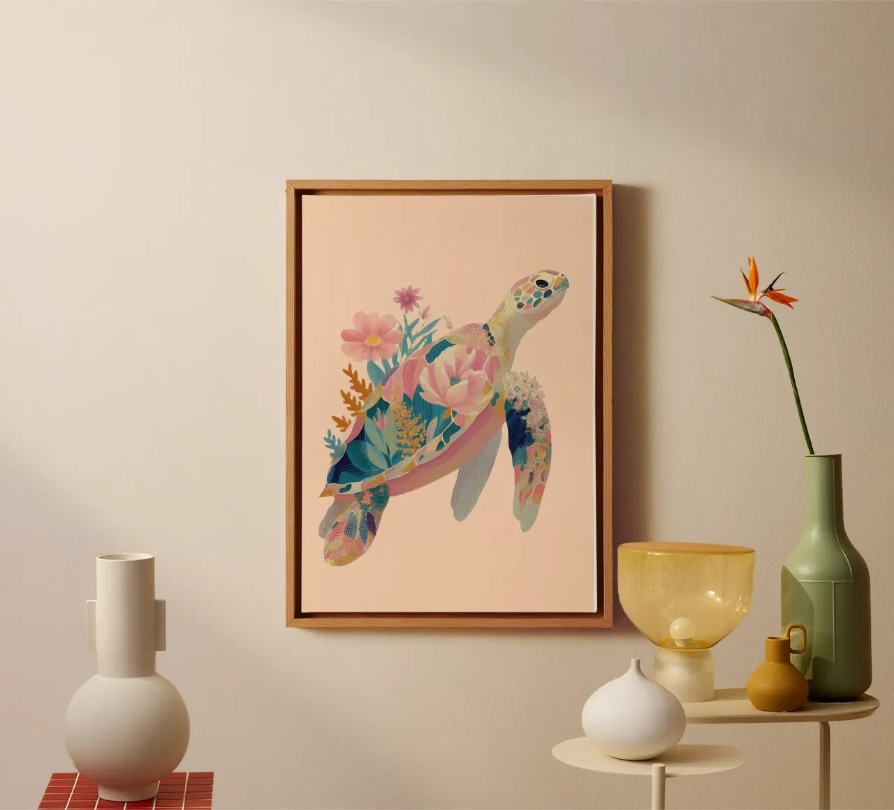 Portrait of a Turtle in Bloom lienzo de Luca