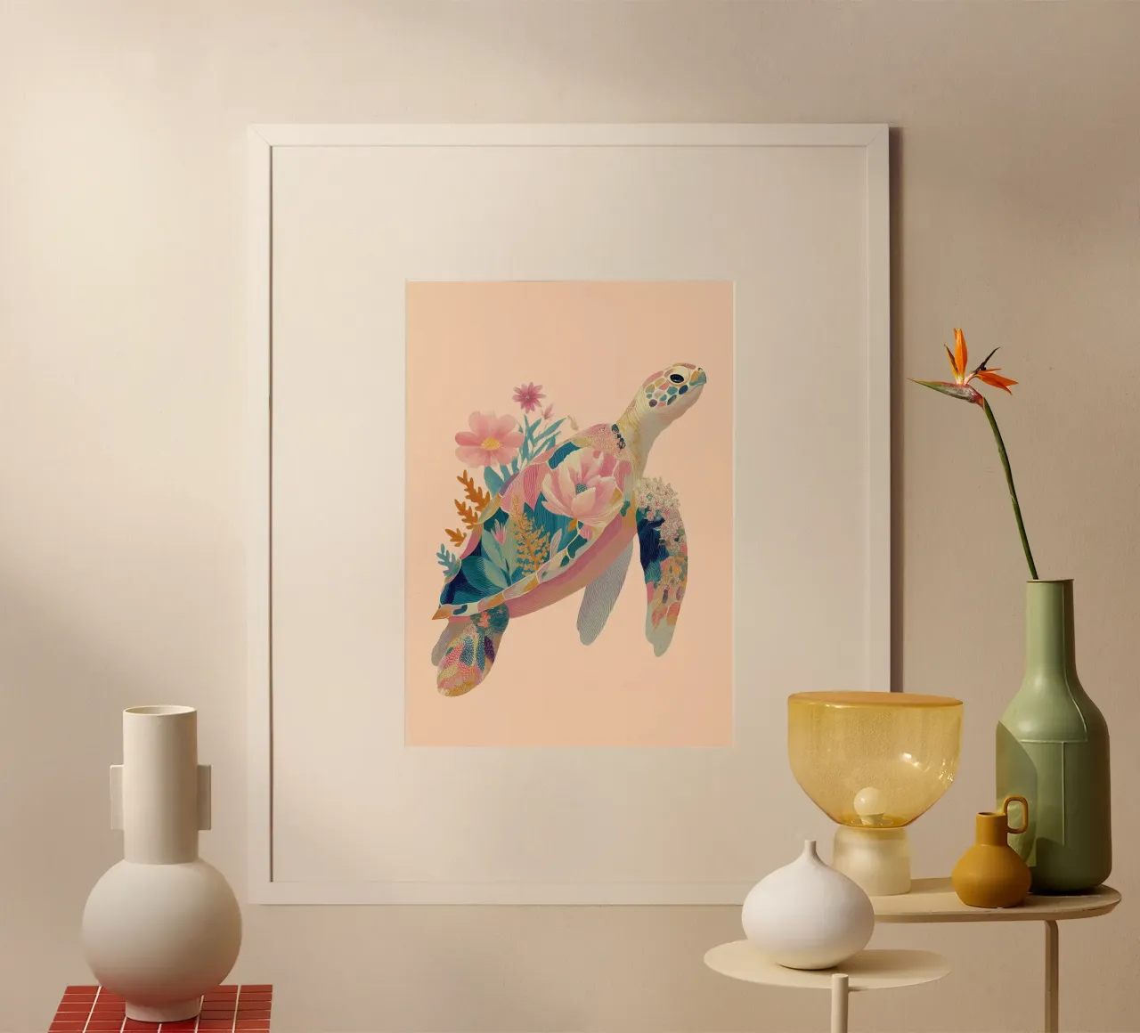 Portrait of a Turtle in Bloom Hahnemühle von Luca
