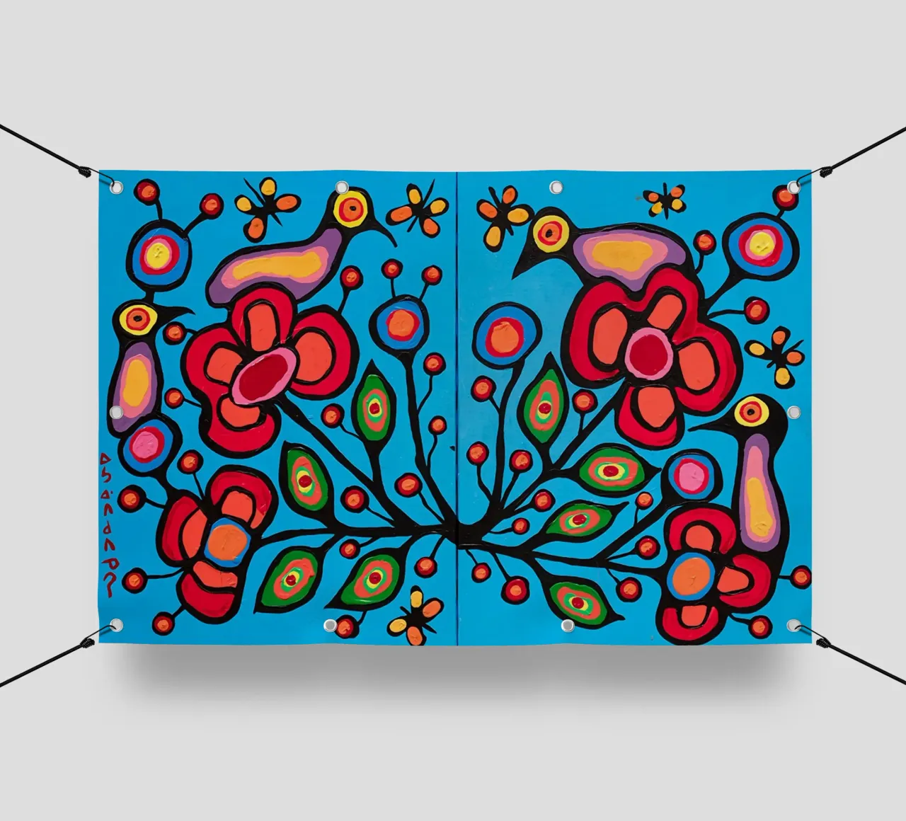 Norval Morrisseau Le quattro R di Morrisseau telo in pvc da Riley Art Studio