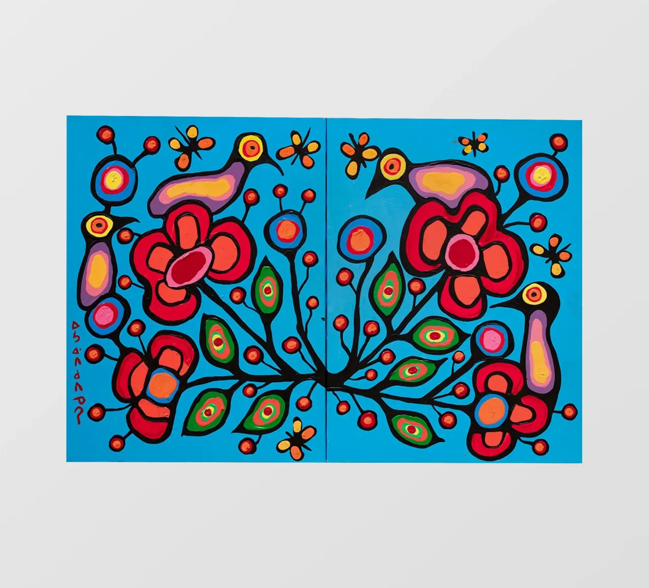 Norval Morrisseau Le quattro R di Morrisseau telo in pvc da Riley Art Studio