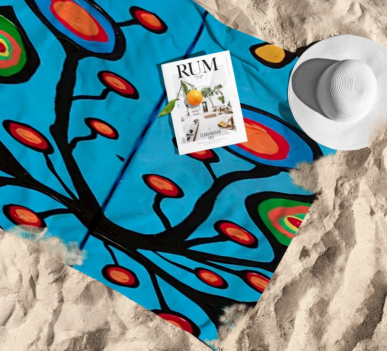 Norval Morrisseau Le quattro R di Morrisseau telo mare da Riley Art Studio