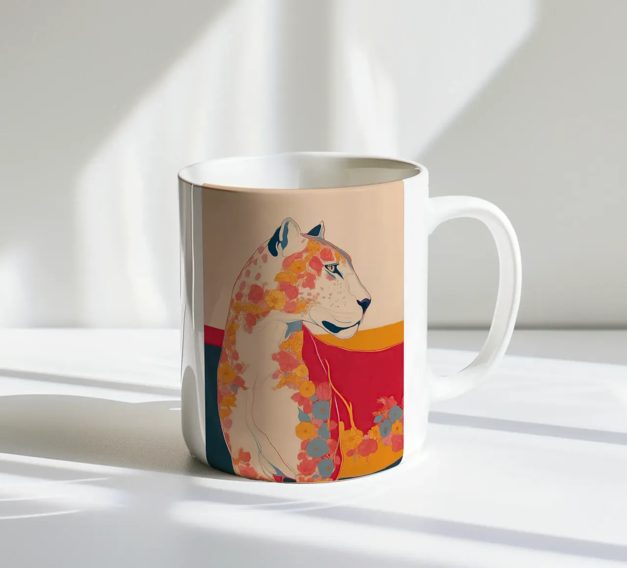 Wild Bloom - The Painted Panther tazza in ceramica da Luca