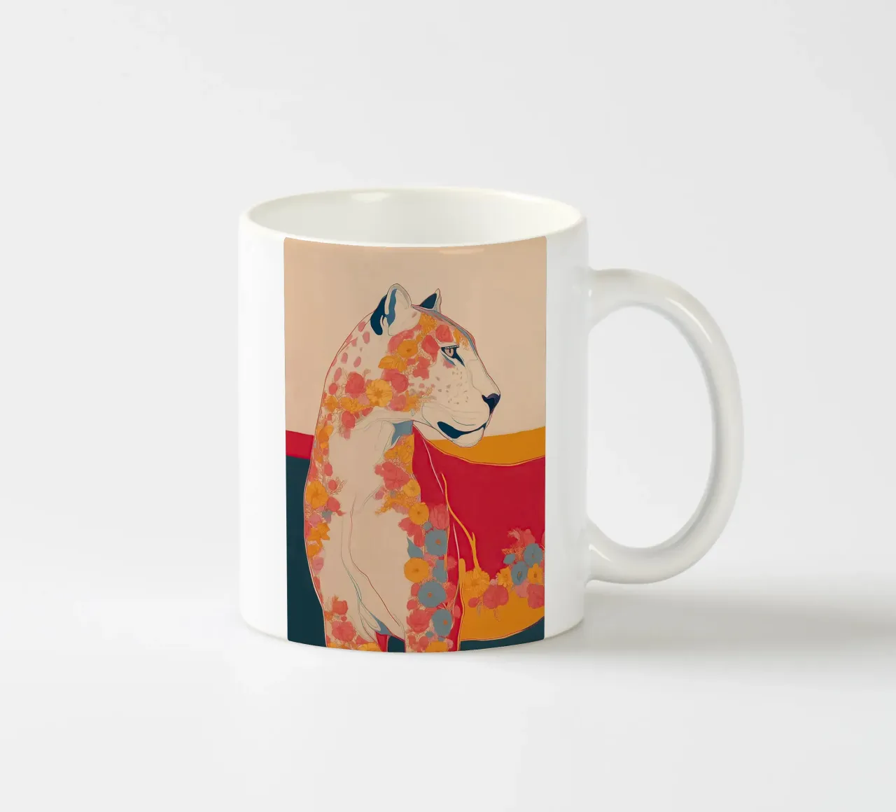 Wild Bloom - The Painted Panther tazza in ceramica da Luca