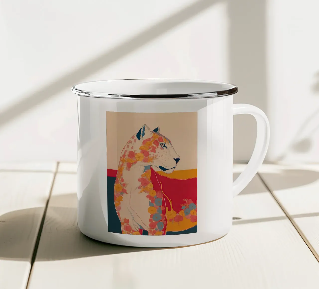 Wild Bloom - The Painted Panther tazza in smalto da Luca