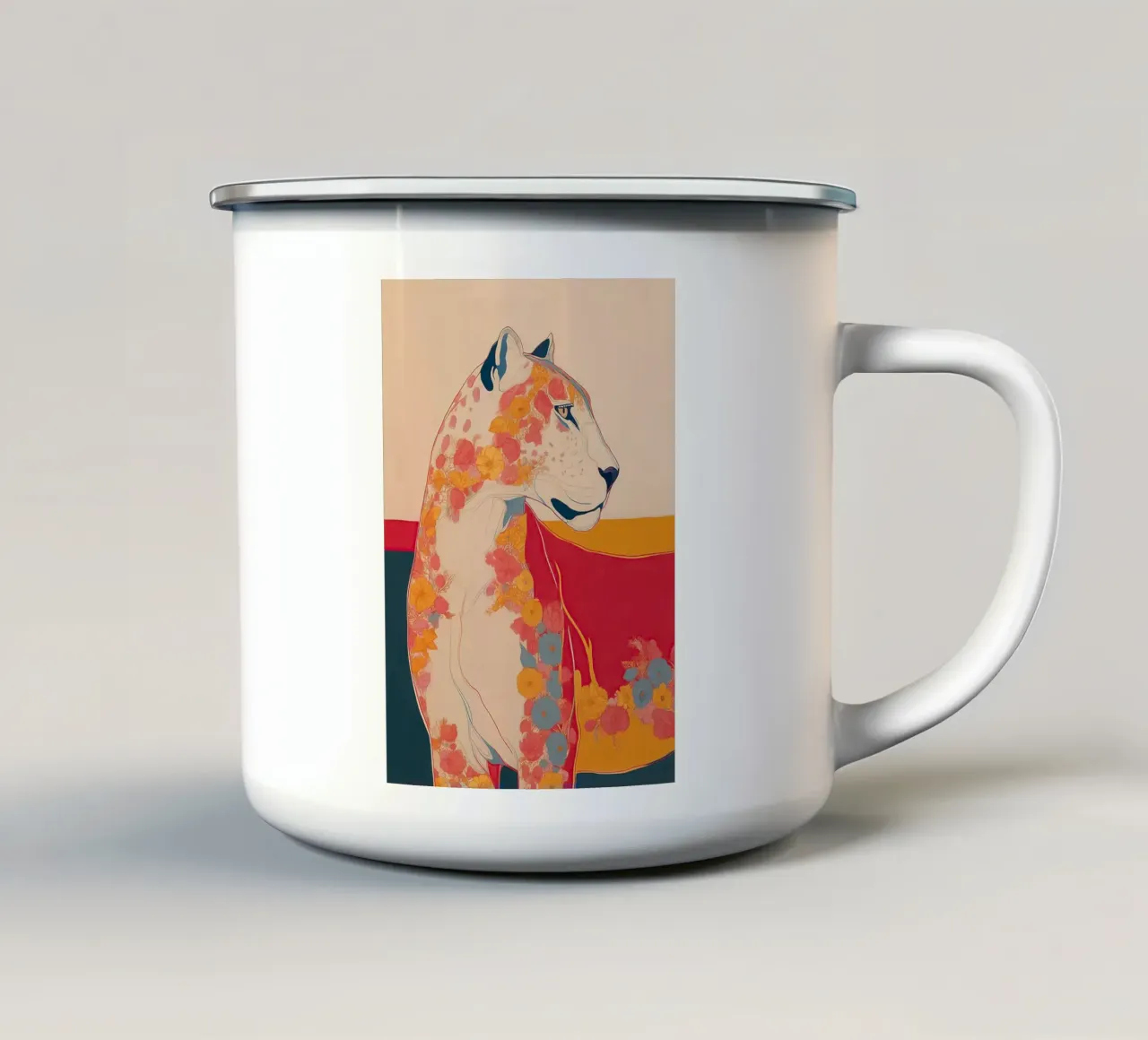 Wild Bloom - The Painted Panther tazza in smalto da Luca