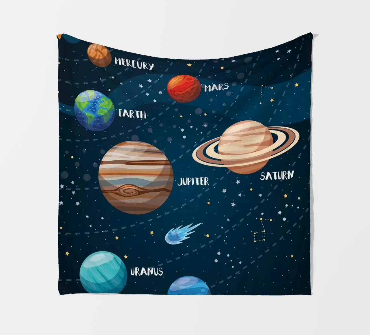 Solar system Space Nursery coperta in pile da Piccalilli Prints