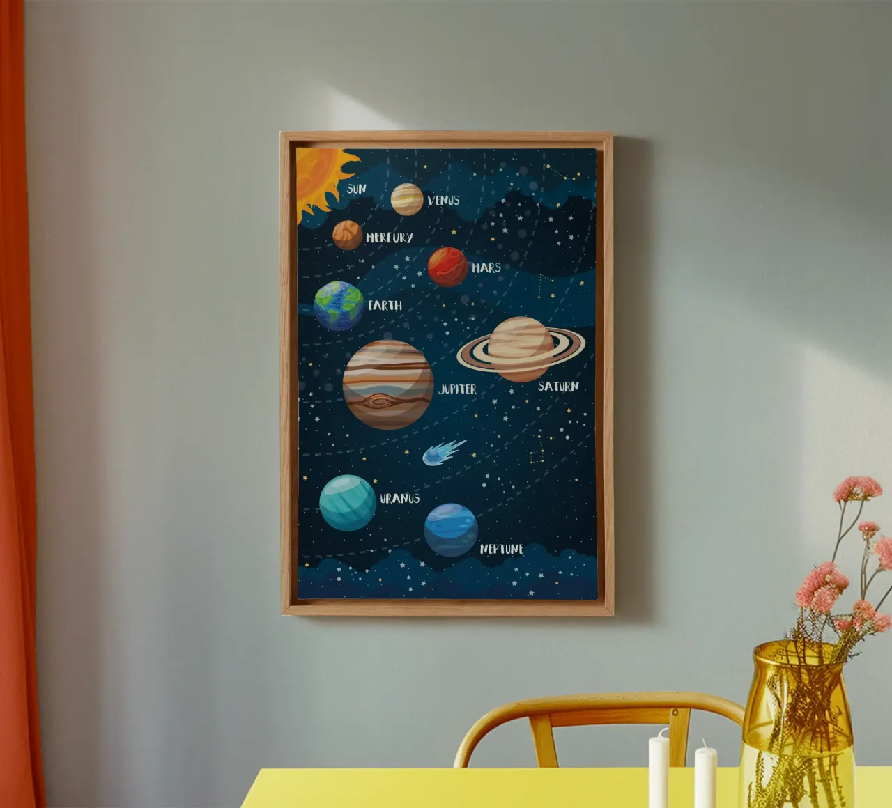 Solar system Space Nursery canvas van Piccalilli Prints
