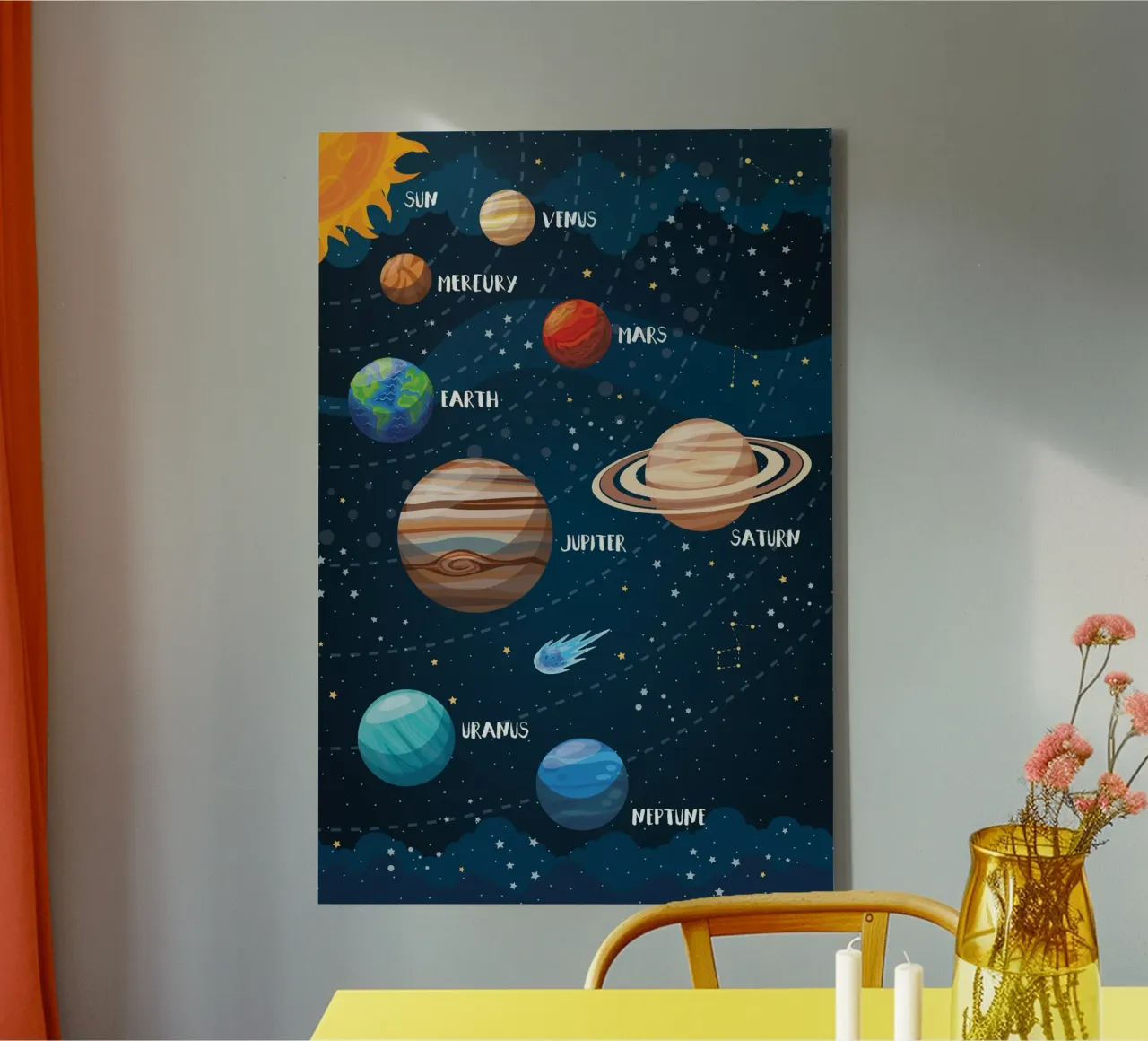 Solar system Space Nursery canvas van Piccalilli Prints