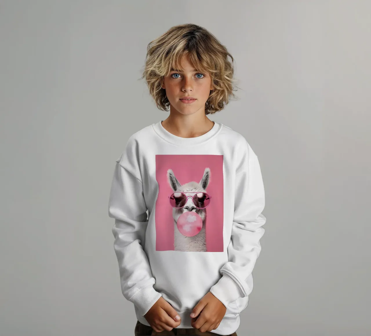 Lama con gomma da masticare felpa bambino da Emil Art Studio