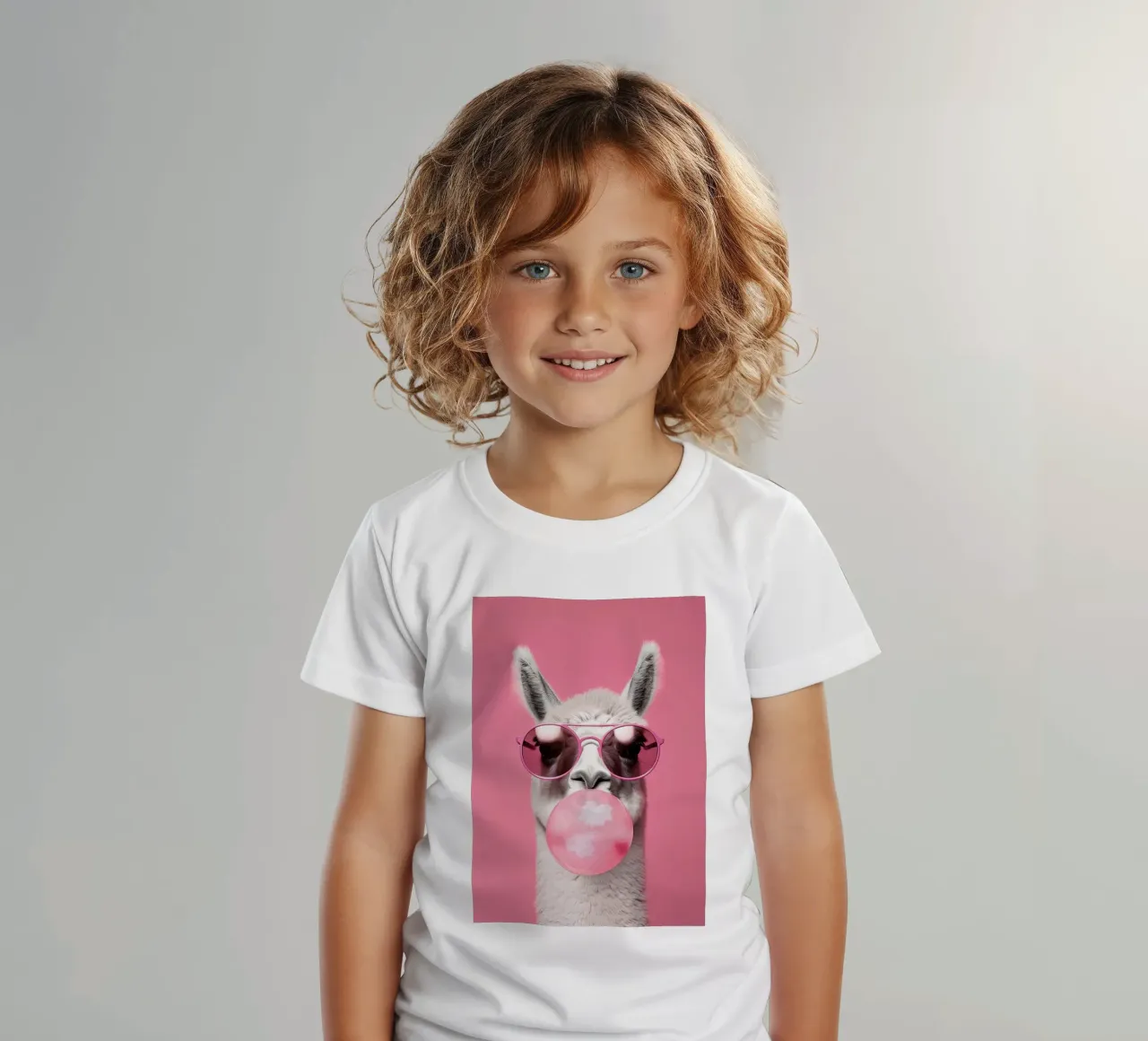 Lama con gomma da masticare t-shirt bambini da Emil Art Studio