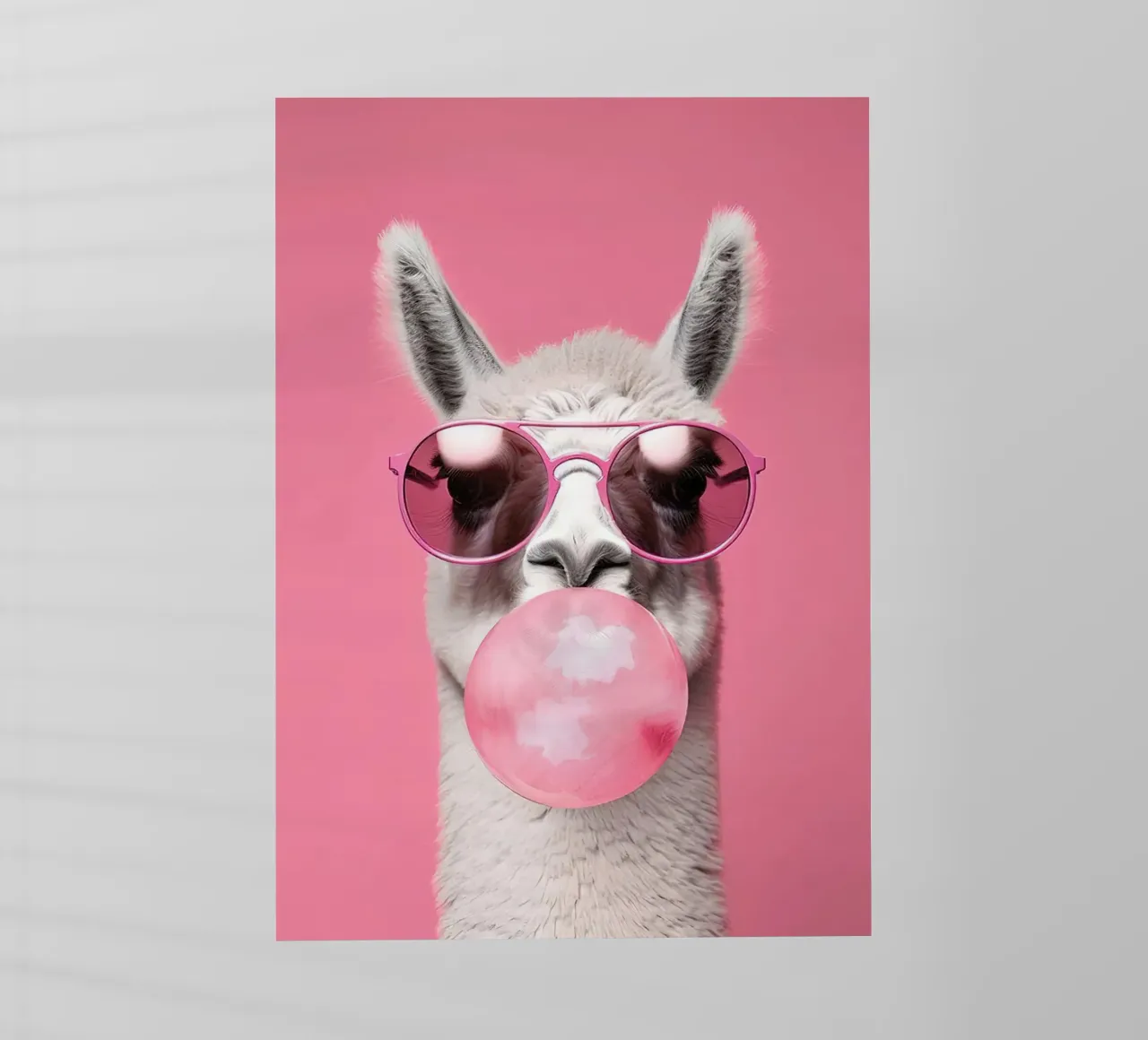 Llama con chicle lámina retroiluminada de Emil Art Studio