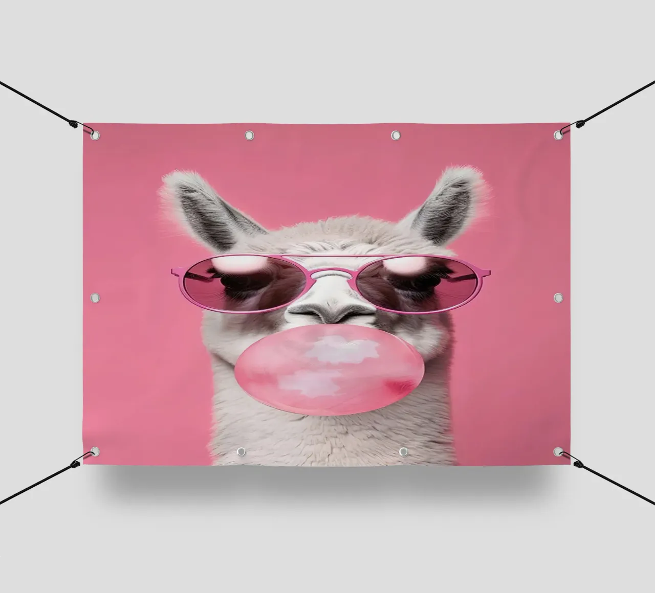 Lama con gomma da masticare telo in pvc da Emil Art Studio