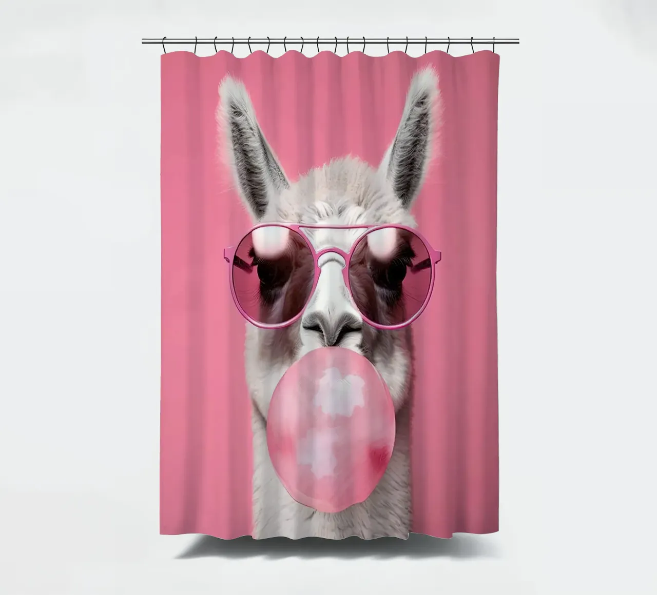 Lama con gomma da masticare tenda da doccia da Emil Art Studio