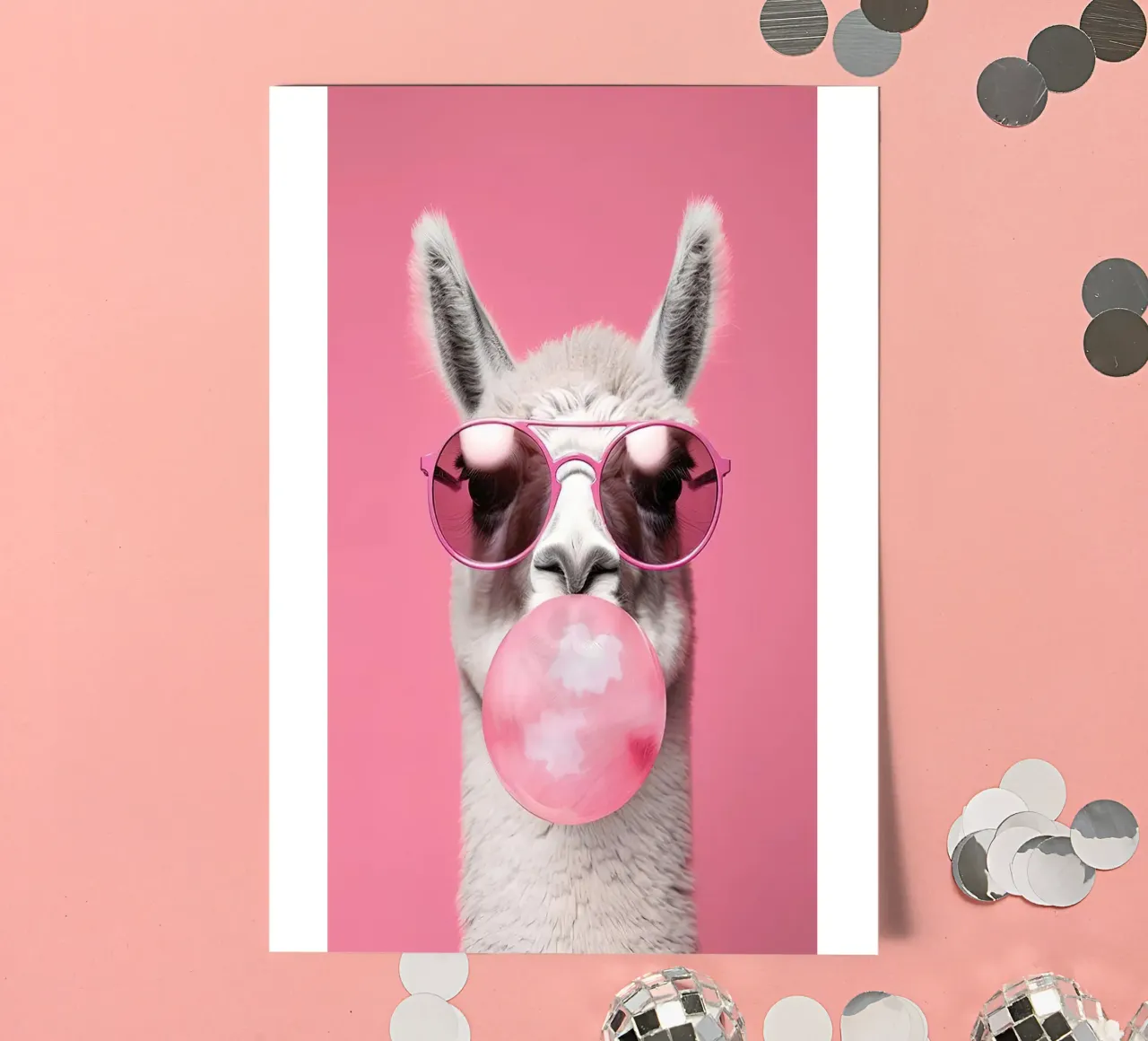 Lama con gomma da masticare foglio adesivo da Emil Art Studio