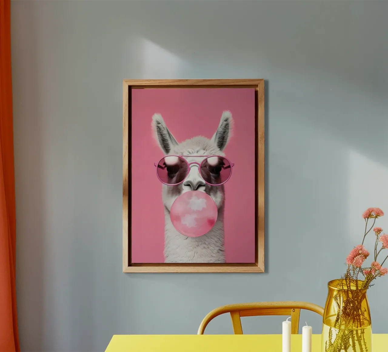 Lama con gomma da masticare pannello forex da Emil Art Studio