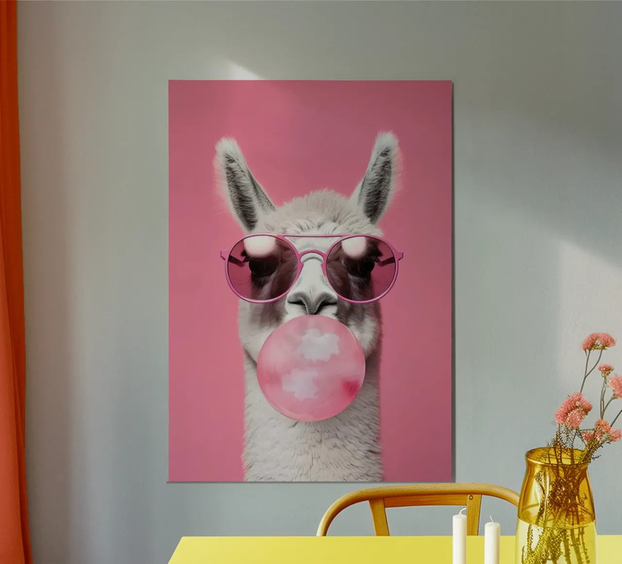 Lama con gomma da masticare pannello forex da Emil Art Studio