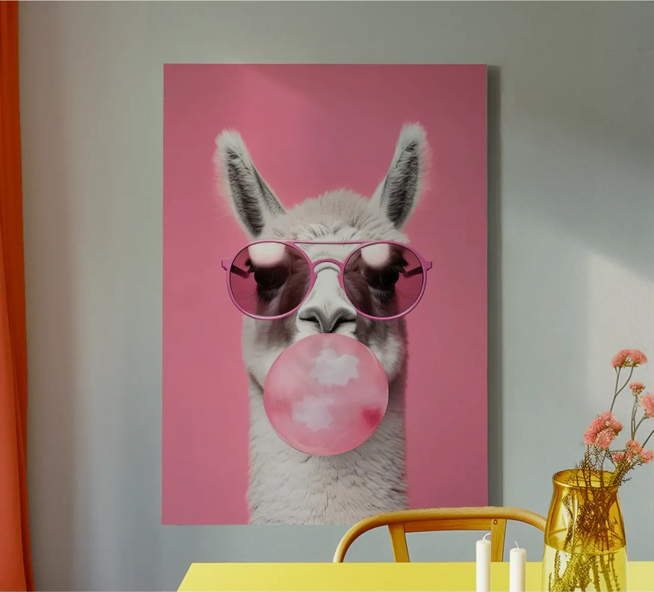 Lama con gomma da masticare tela da Emil Art Studio