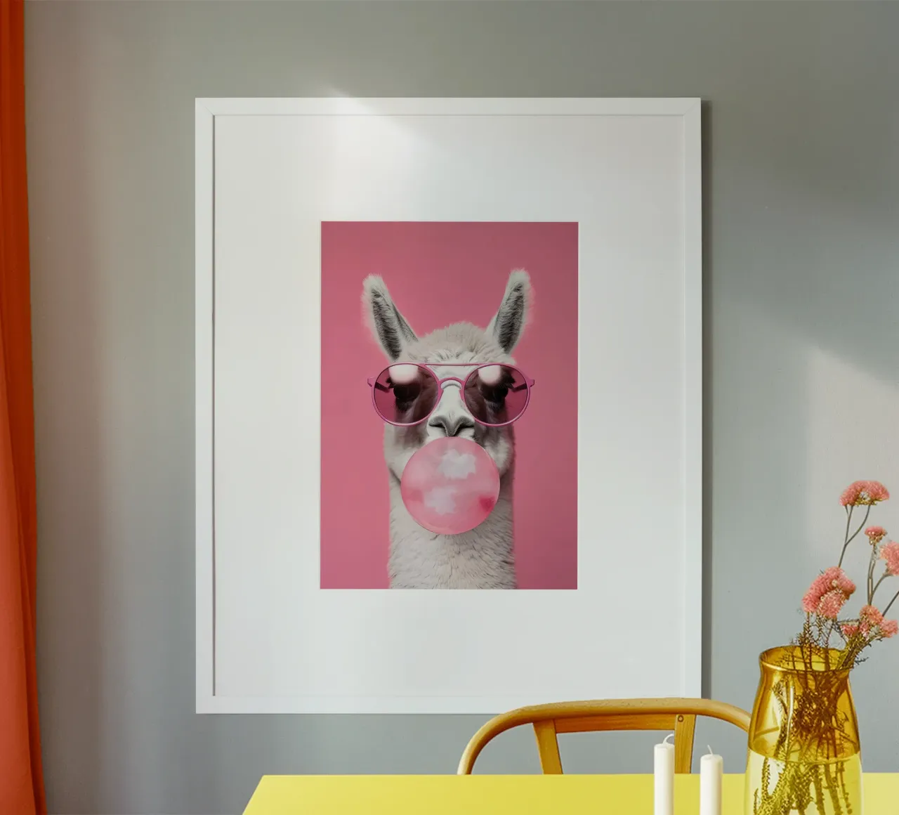 Llama con chicle hahnemühle de Emil Art Studio