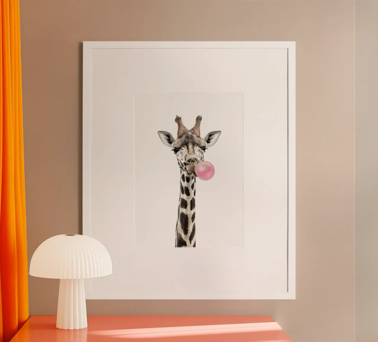 Giraffa di gomma da masticare carta hahnemühle da Emil Art Studio