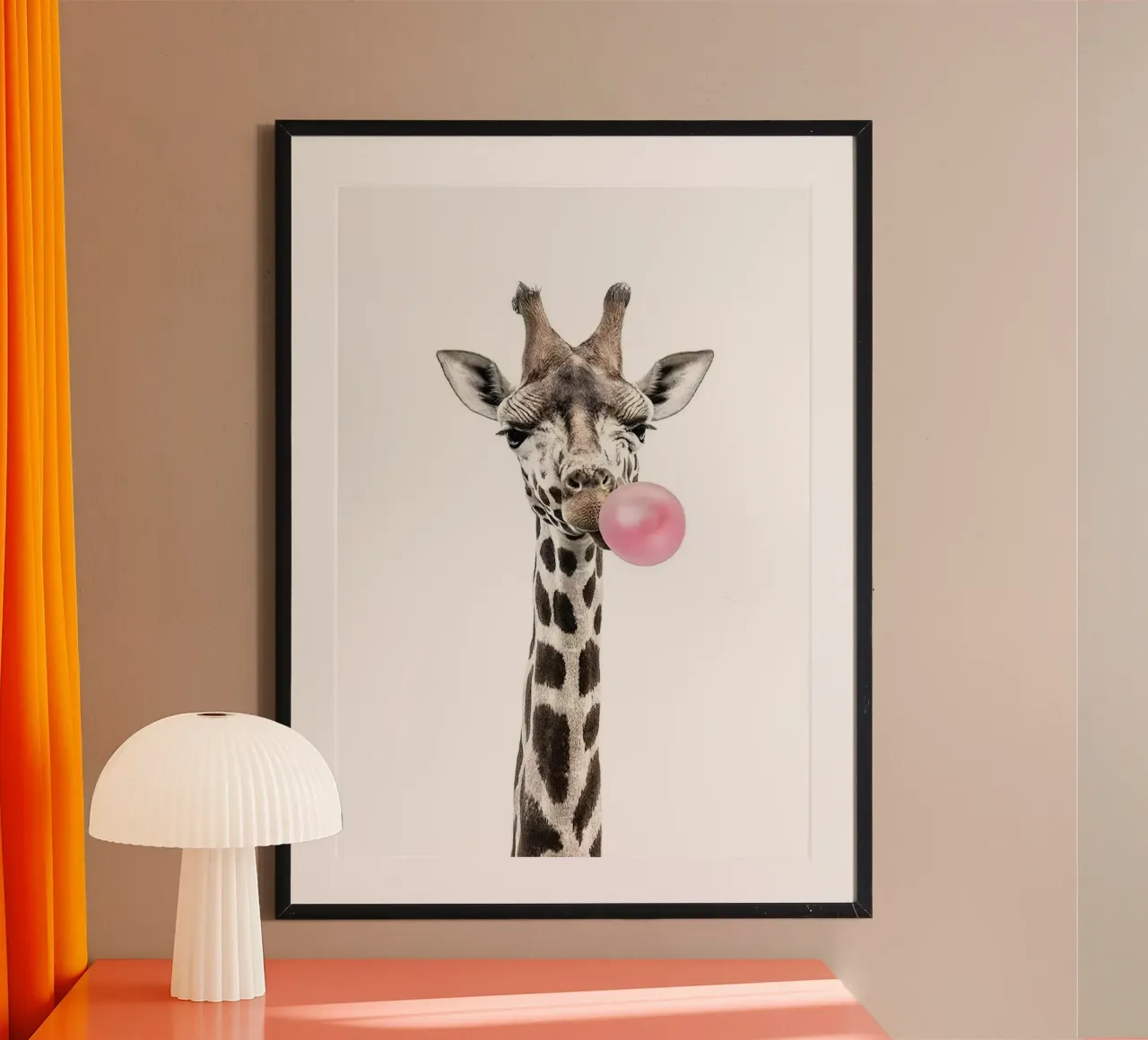 Giraffa di gomma da masticare carta hahnemühle da Emil Art Studio