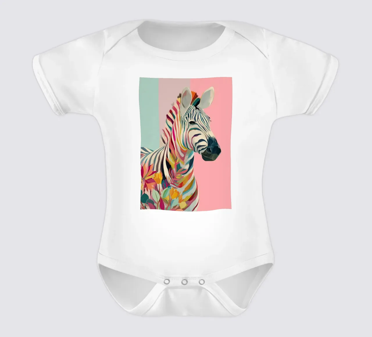 Zebra Bloom body neonato maniche corte da Luca