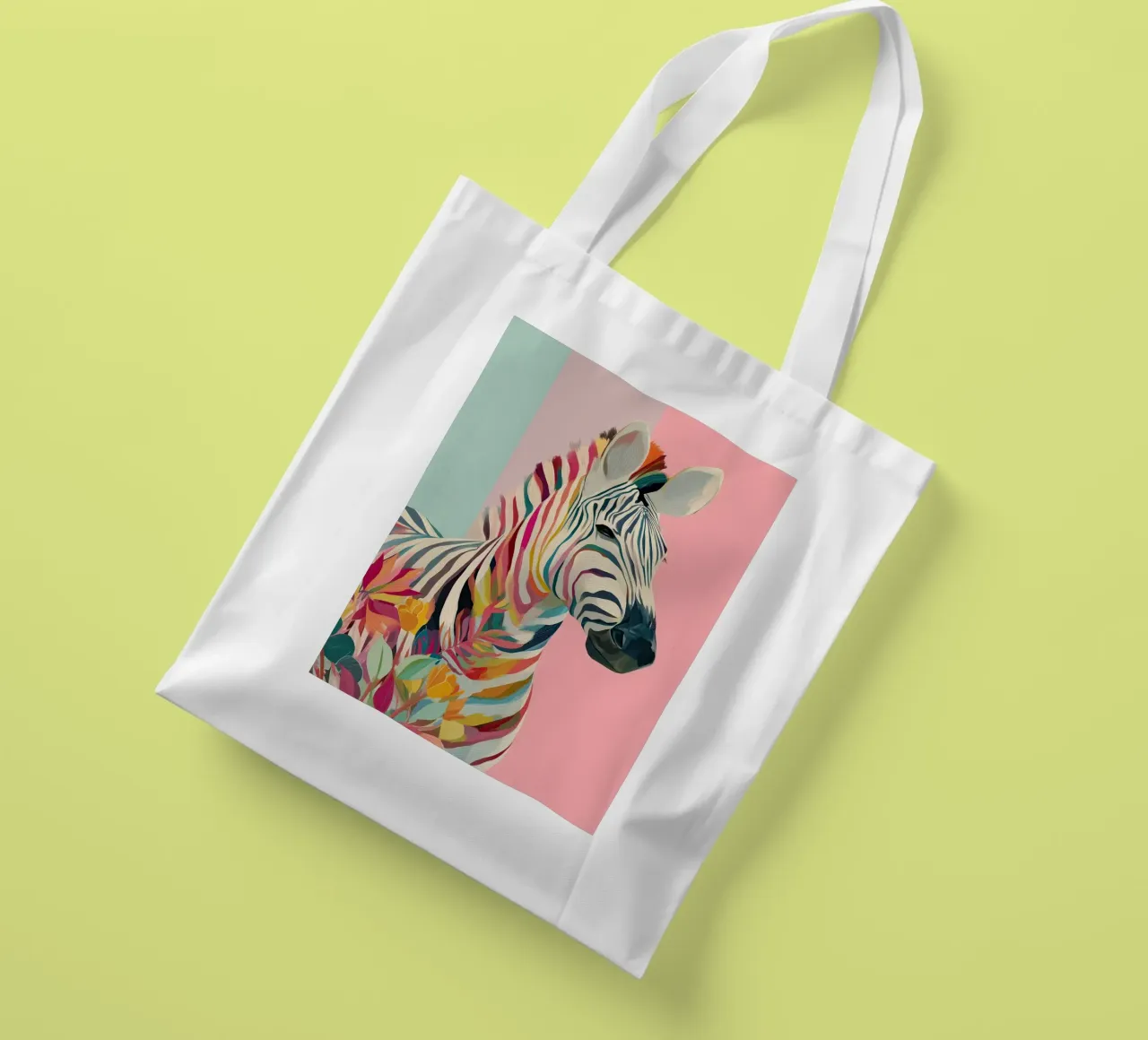 Zebra Bloom borsa in juta da Luca