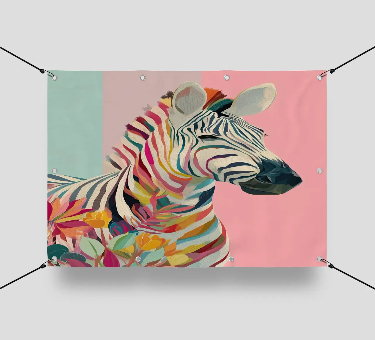 Zebra Bloom telo in pvc da Luca