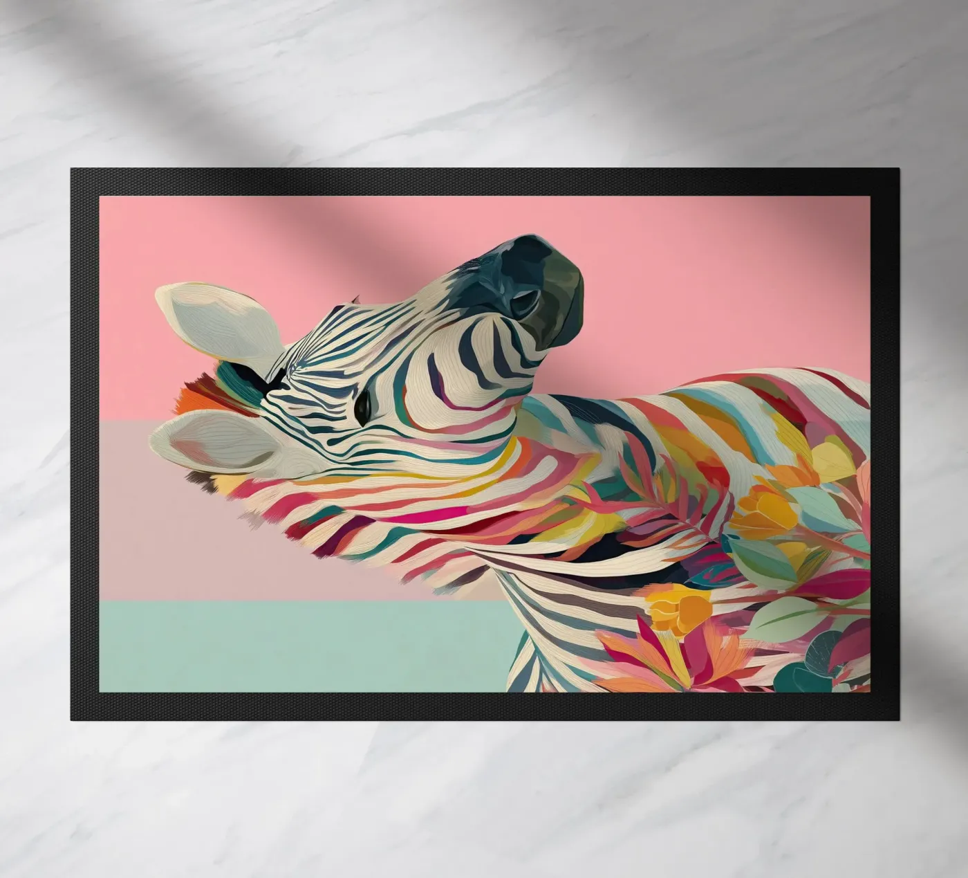 Zebra Bloom deurmat van Luca