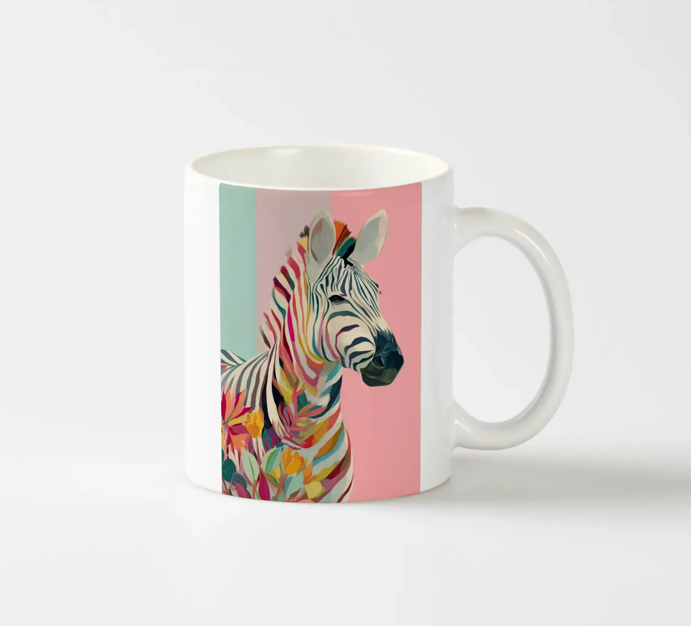 Zebra Bloom ceramic mug by Luca