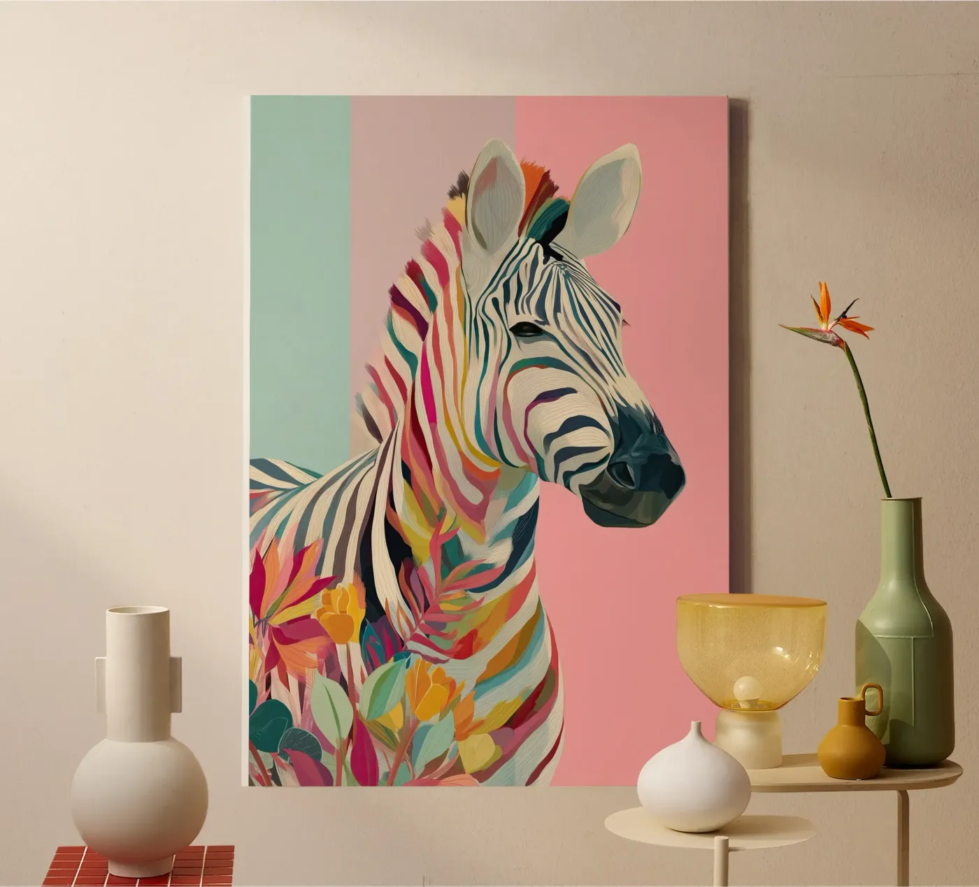 Zebra Bloom tela da Luca