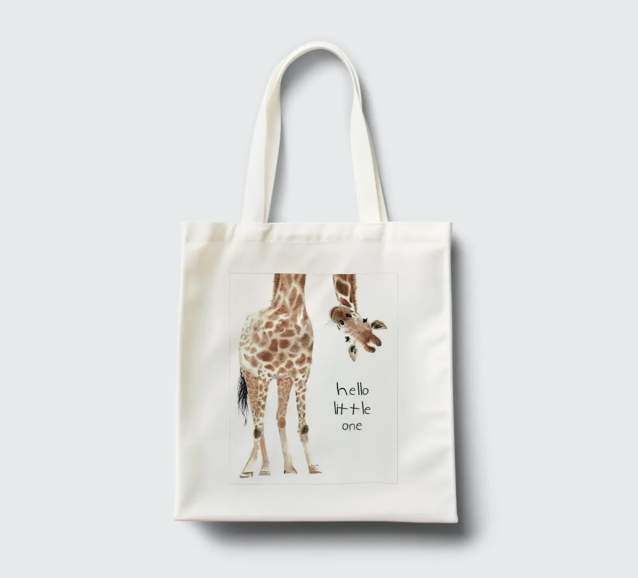 Hello Giraffe borsa in juta da Emil Art Studio