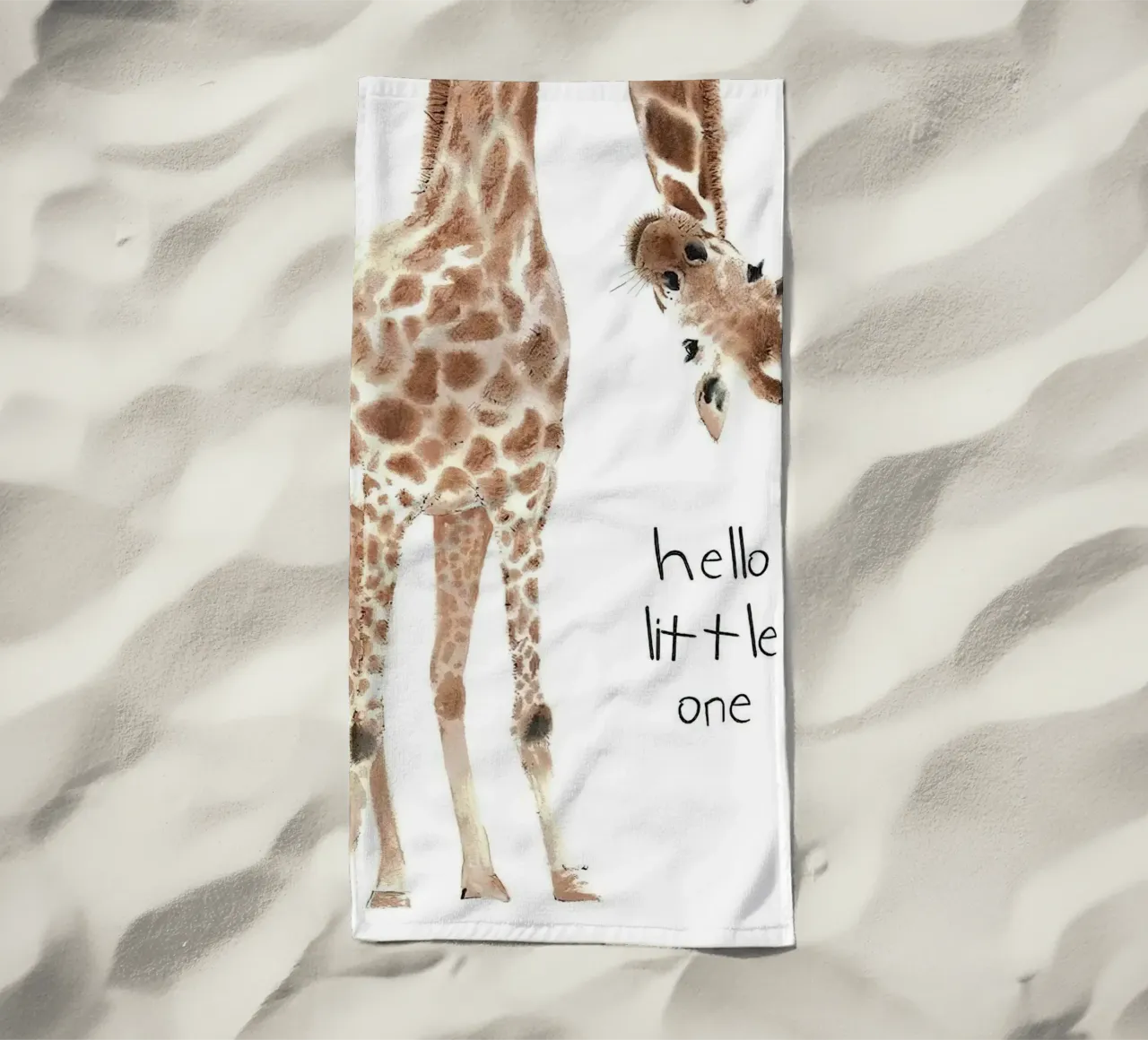 Hello Giraffe telo mare da Emil Art Studio