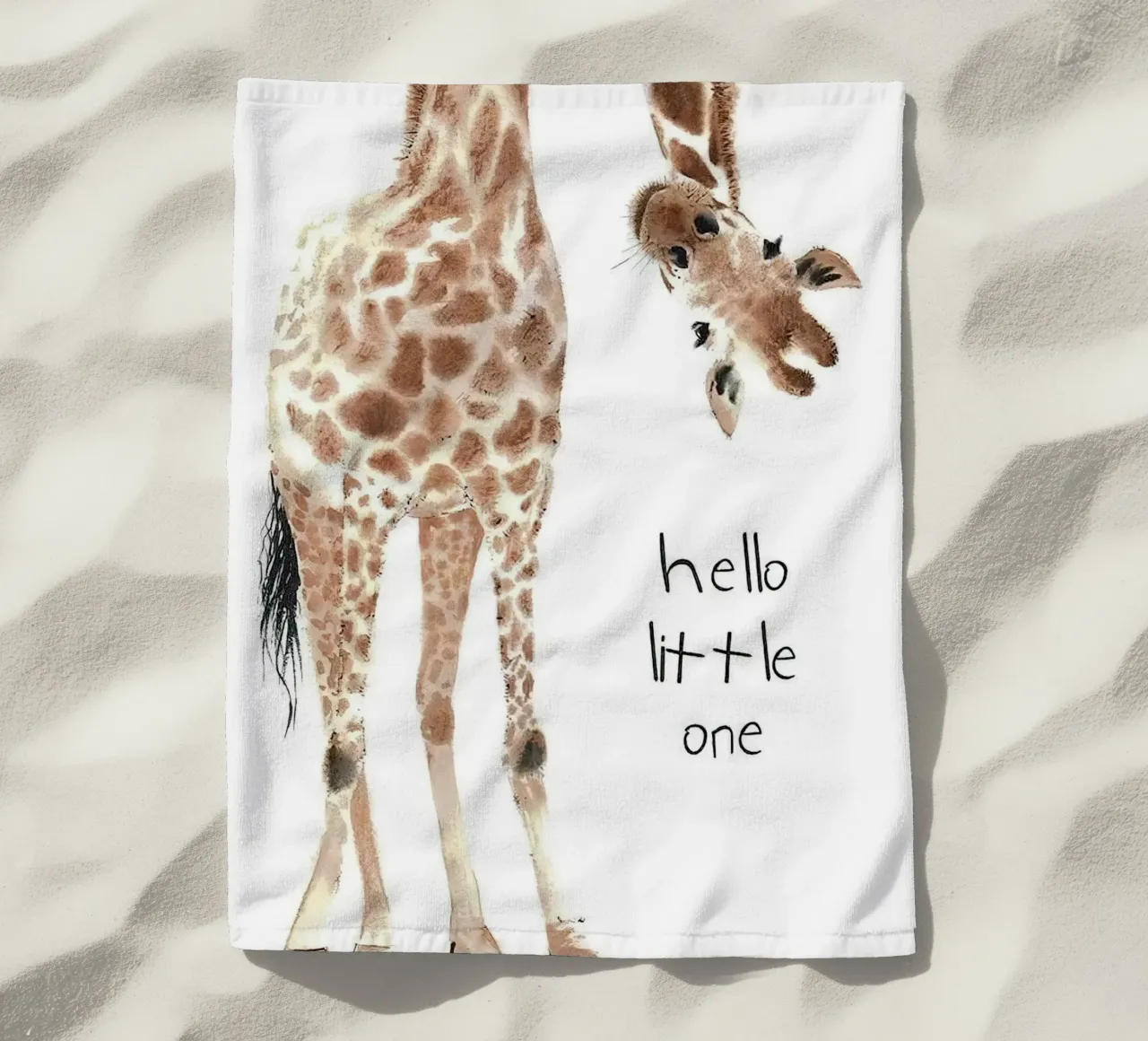 Hello Giraffe telo mare da Emil Art Studio