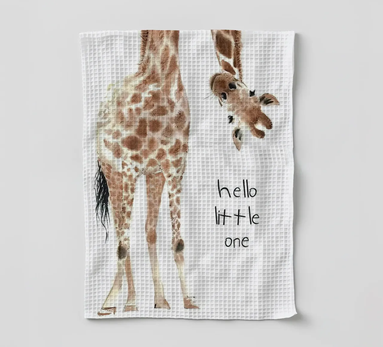 Hello Giraffe canovaccio da cucina da Emil Art Studio
