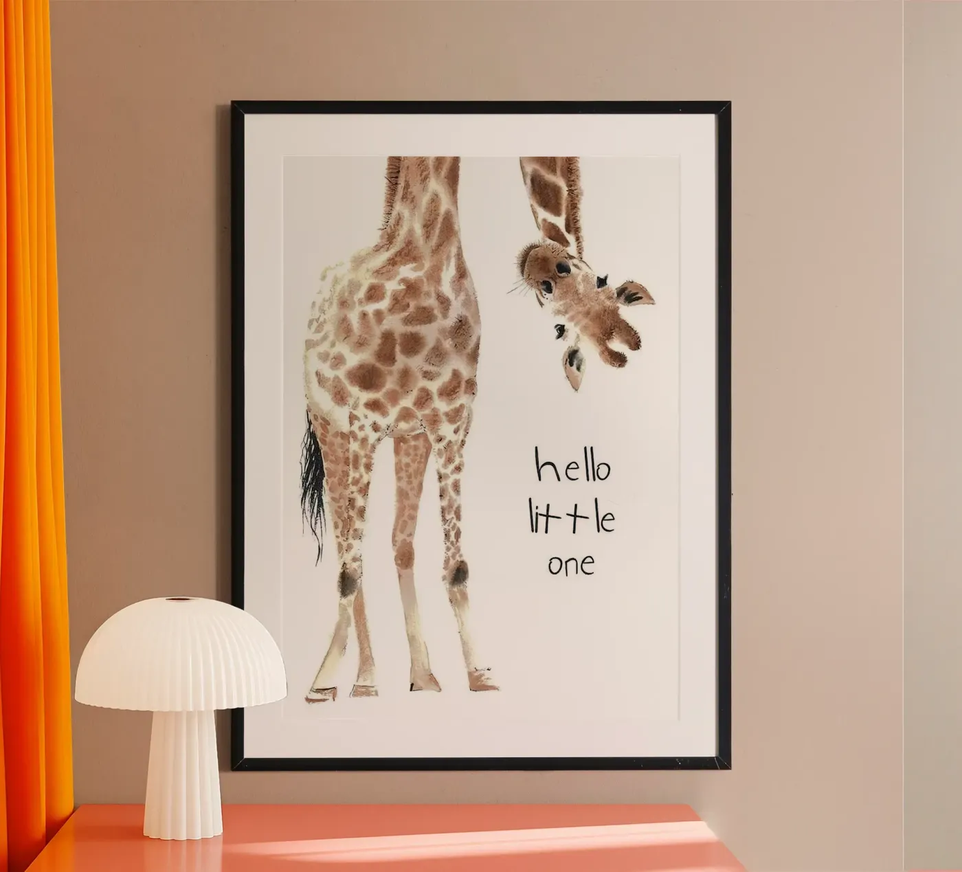 Hello Giraffe poster da Emil Art Studio