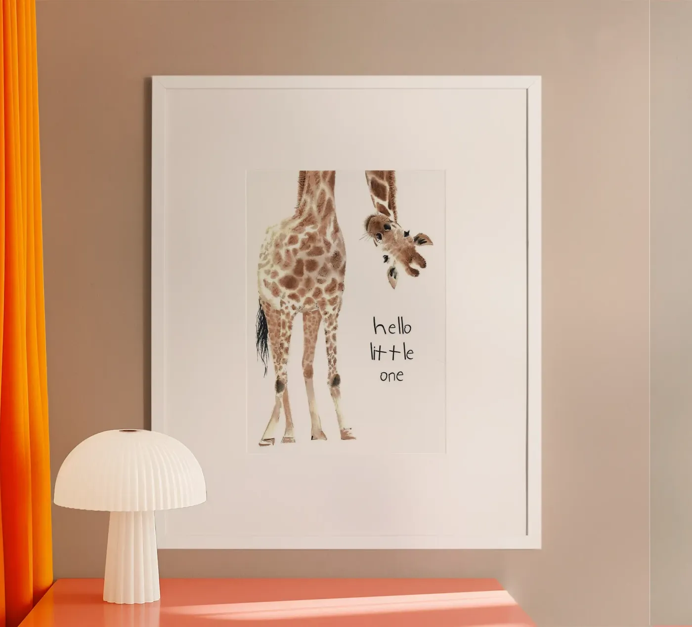 Hello Giraffe poster da Emil Art Studio