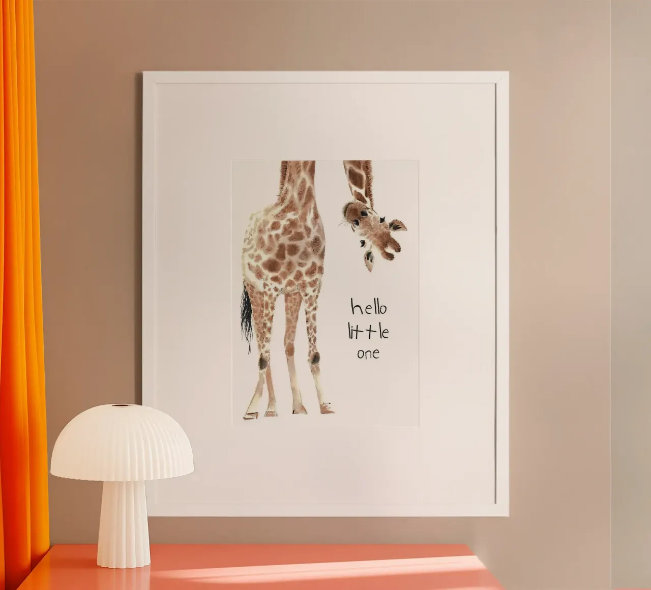 Hello Giraffe poster da Emil Art Studio