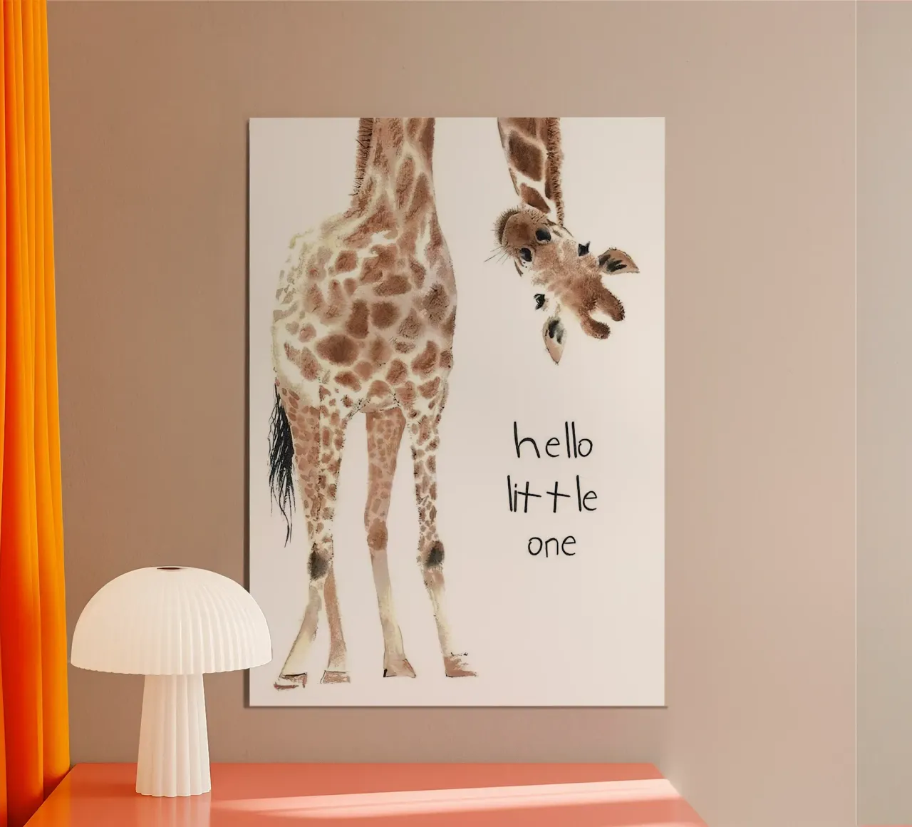 Hello Giraffe poster da Emil Art Studio