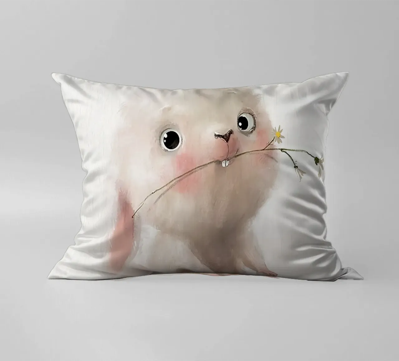 Coniglietto e fiore cuscino da Emil Art Studio