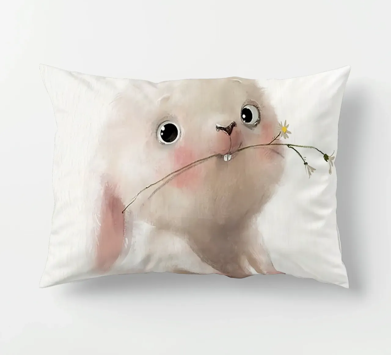 Coniglietto e fiore cuscino da Emil Art Studio