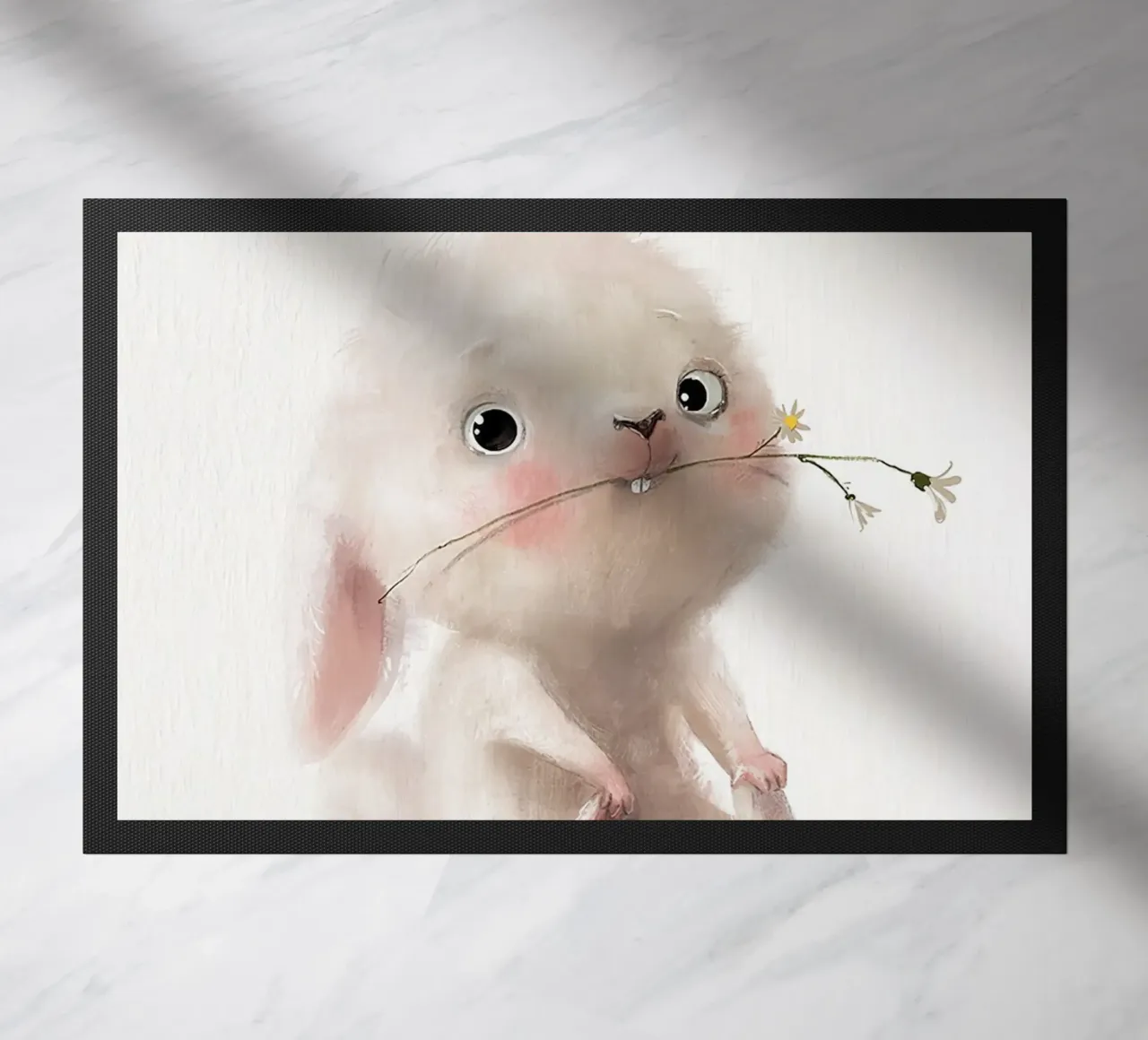 Coniglietto e fiore zerbino da Emil Art Studio