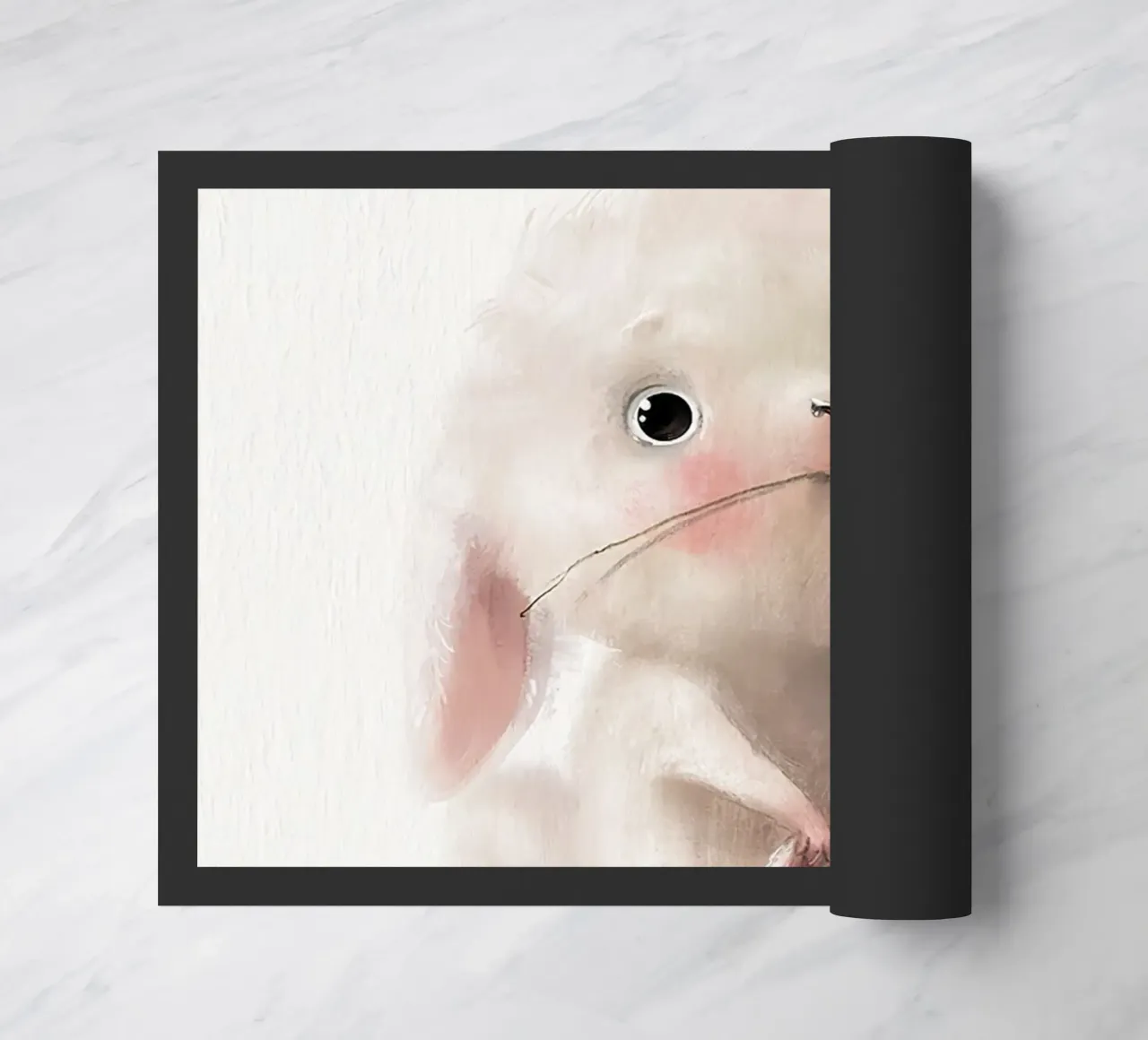 Coniglietto e fiore zerbino da Emil Art Studio